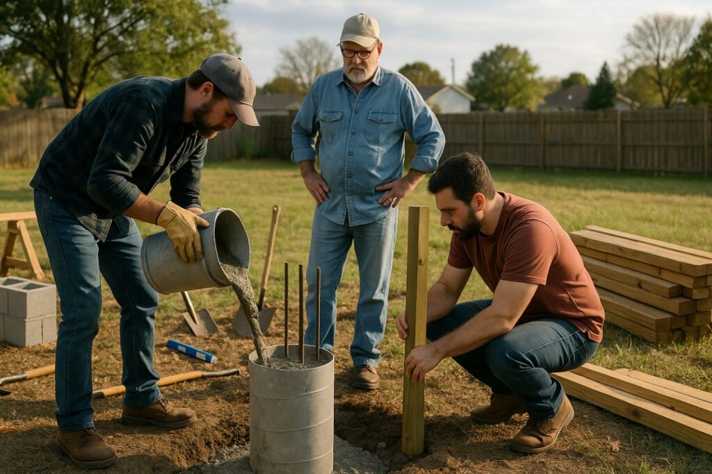 Person building a small backyard telescope observatory